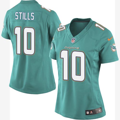 Women's Elite Kenny Stills Nike Jersey Aqua Green Home - #10 NFL Miami Dolphins